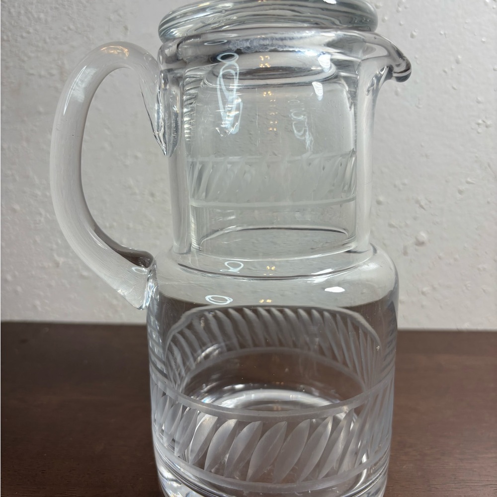 Elegant Vintage Bedside Clear Glass Pitcher